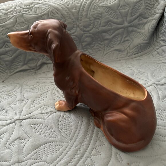 Vintage Dachshund Dog Breakable Table Planter Plant Numbered 1276 10" Long - Picture 2 of 7